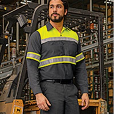 Hi-Visibility Colorblock Ripstop Long Sleeve Work Shirt Thumbnail