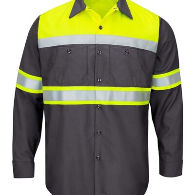 Hi-Visibility Colorblock Ripstop Long Sleeve Work Shirt - Tall Sizes Thumbnail
